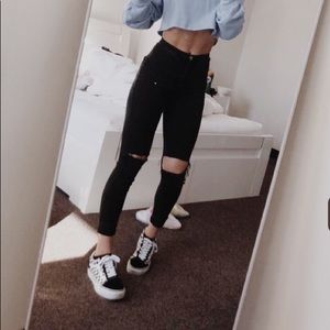 Ne(X)t level stretch AE Black rip Jeggings